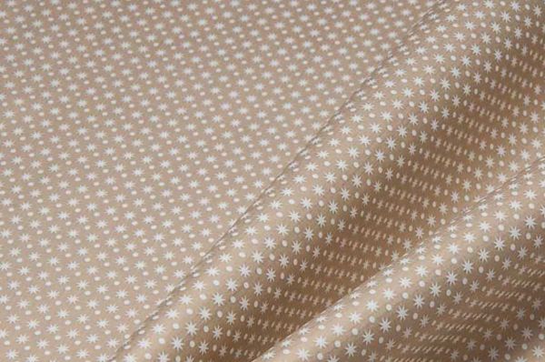 Blumenpapier Stars and Dots weiß auf braun 75cm