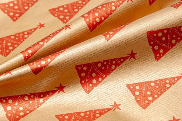 Blumenpapier Fine Festive Trees gold - rostrot 75cm
